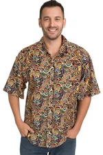 Cremieux Premium Denim Shirt Men's Size 4XB Button Up Psychedelic Swirl Retro