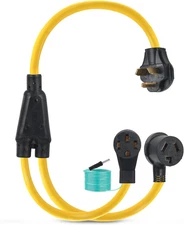 NEMA 10-30P to 14-50R 10-30R Y Splitter Cord Adapter with Safety Ground Wire,  3
