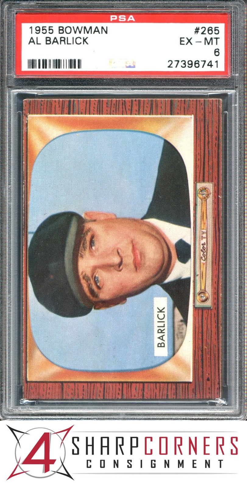 1955 BOWMAN #265 AL BARLICK HOF PSA 6