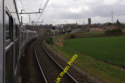Foto SNCB Belgische Eisenbahn 6x4 Class 73 EMU Blick vom Zug nach Binche c2023 P3