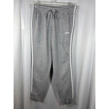 Adidas Womens Essentials 3-Stripes Tapered Joggers Heather Grey Medium