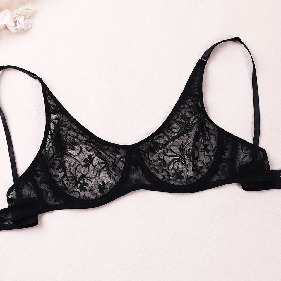Sutiã feminino EUA sutiã de renda sutiã com fio sutiã lingerie sexy quente macio íntimo tops - Imagem 3 de 4