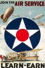 363079 Join the Air Service Zeppelin Airplane American Patriotic Poster