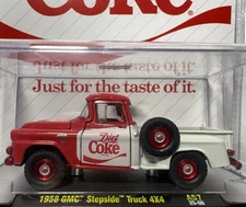 2025 M2 Machines A57 Diet Coke Red Trim CHASE 1958 GMC STEPSIDE 4x4 TRUCK 750