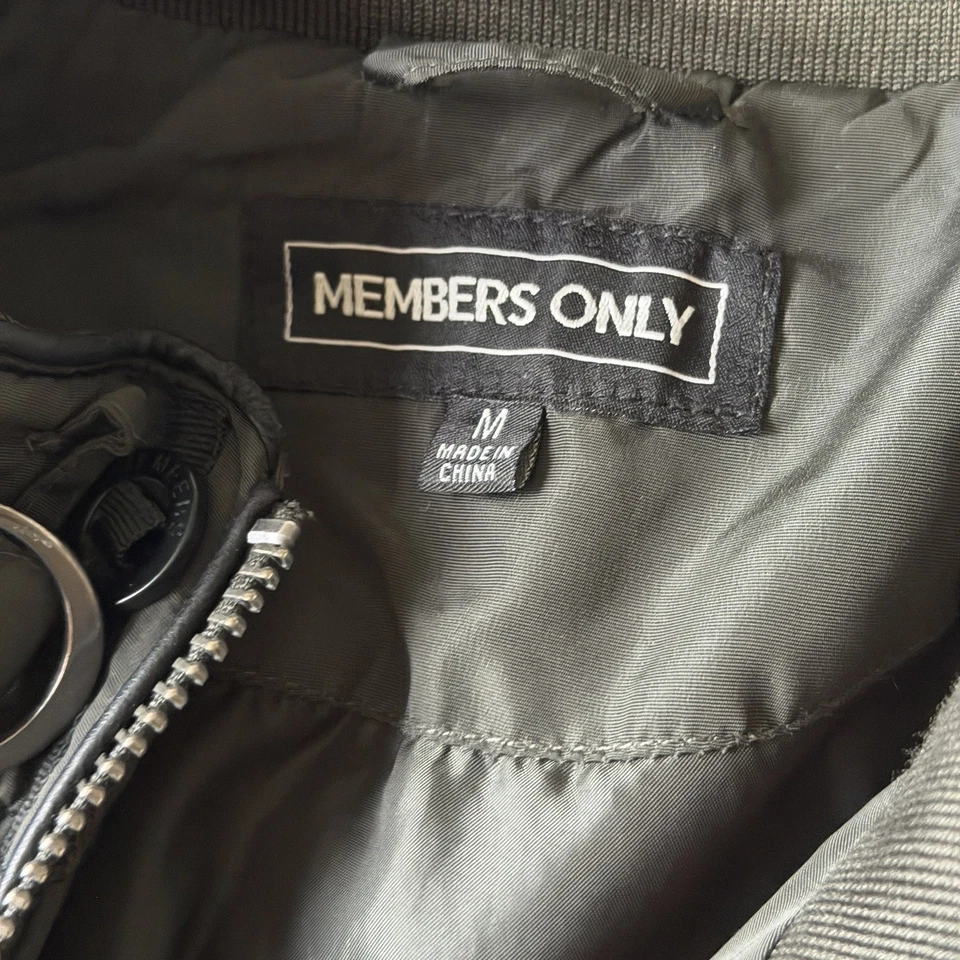 Members Only Mens Quilted Moto Racer Jacket Sz M w/ Faux Leather Trim ~RARE FIND - Image 3 of 4