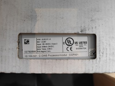 Sigmatek C-DIAS Prozessormodul CCP521 CPU C-DIAS 12-104-521 HW 3.00 X1.4