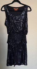 Tory Burch Navy M Sequin Sleeveless Mini Dress