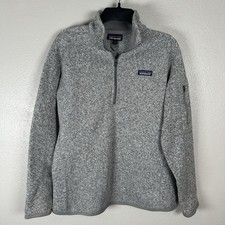 Patagonia Women's Better Sweater 1/4-Zip Fleece Pullover Size Large Heather Gray