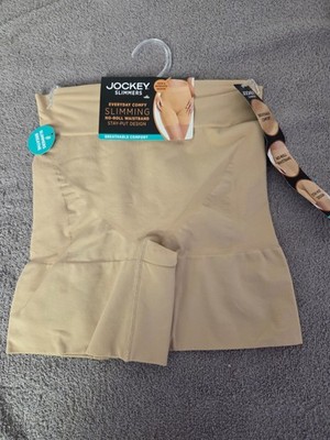 NWT Jockey Slimmers Shaping Shorts Stay-Put L Taupe Breathable Comfort