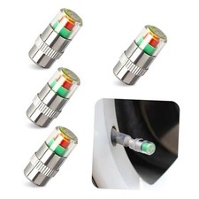 Car Tire Pressure Monitor Valve Stem Caps, 2.4Bar 36PSI Tire 4 PCS Silver