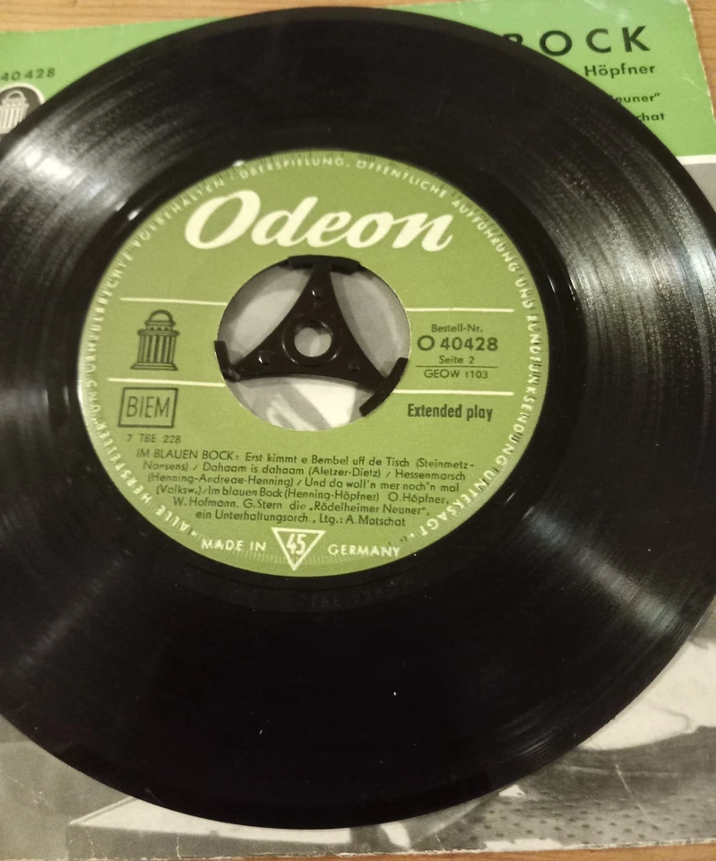 Otto Höpfner: Im Blauen Bock (Odeon O 40 428) D EP Vinyl - Bild 4 von 4