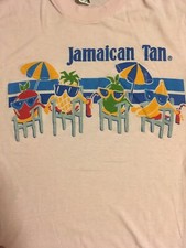 Vintage Single Stitch Jamaican Tan T Shirt Size M