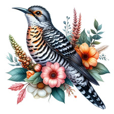 Wall Decal Sticker Watercolour Spring Bird Wall Sticker 18X18cm Large