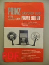 Instructions cine movie editor PRINZ OXFORD 800 super8 UK German French-Email/CD