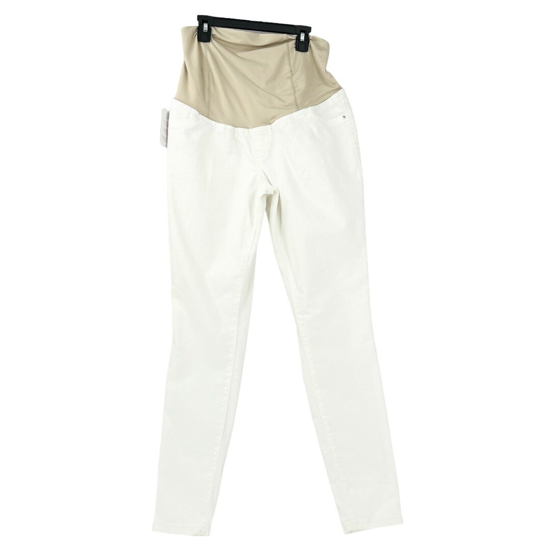 Isabel Maternity High Rise Skinny Jeans W/Crossover Panel White