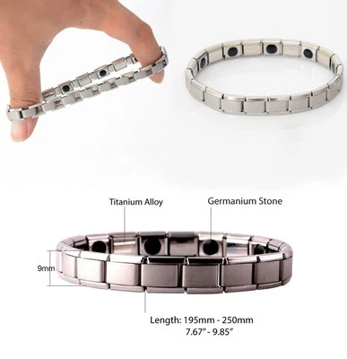 Germanium Stein Titan Gesundheit/Heilung/Erleichterung magnetisches erweiterbares Armband