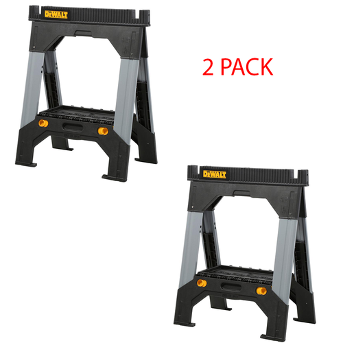 2 PACK Folding Sawhorse with Adjustable 