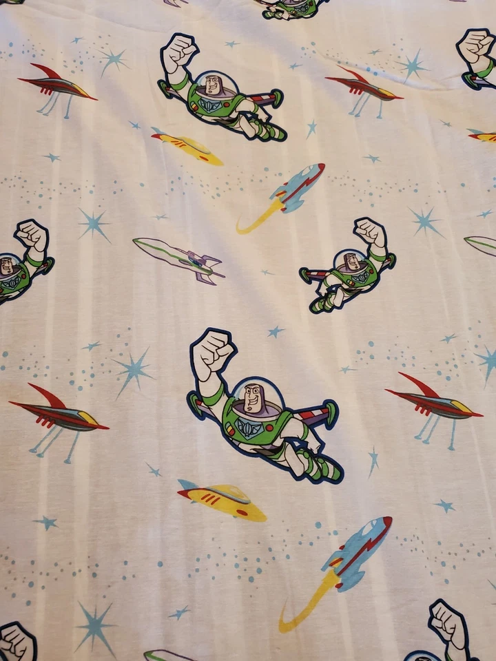 Disney Toy Story Buzz Homemade Twin Flat Bed Sheet Duvet Cover Blanket Fabric - Image 2 of 4