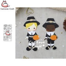 Thanksgiving Costumes Boy Girl Metal Cutting Dies Scrapbook Card Making Craft