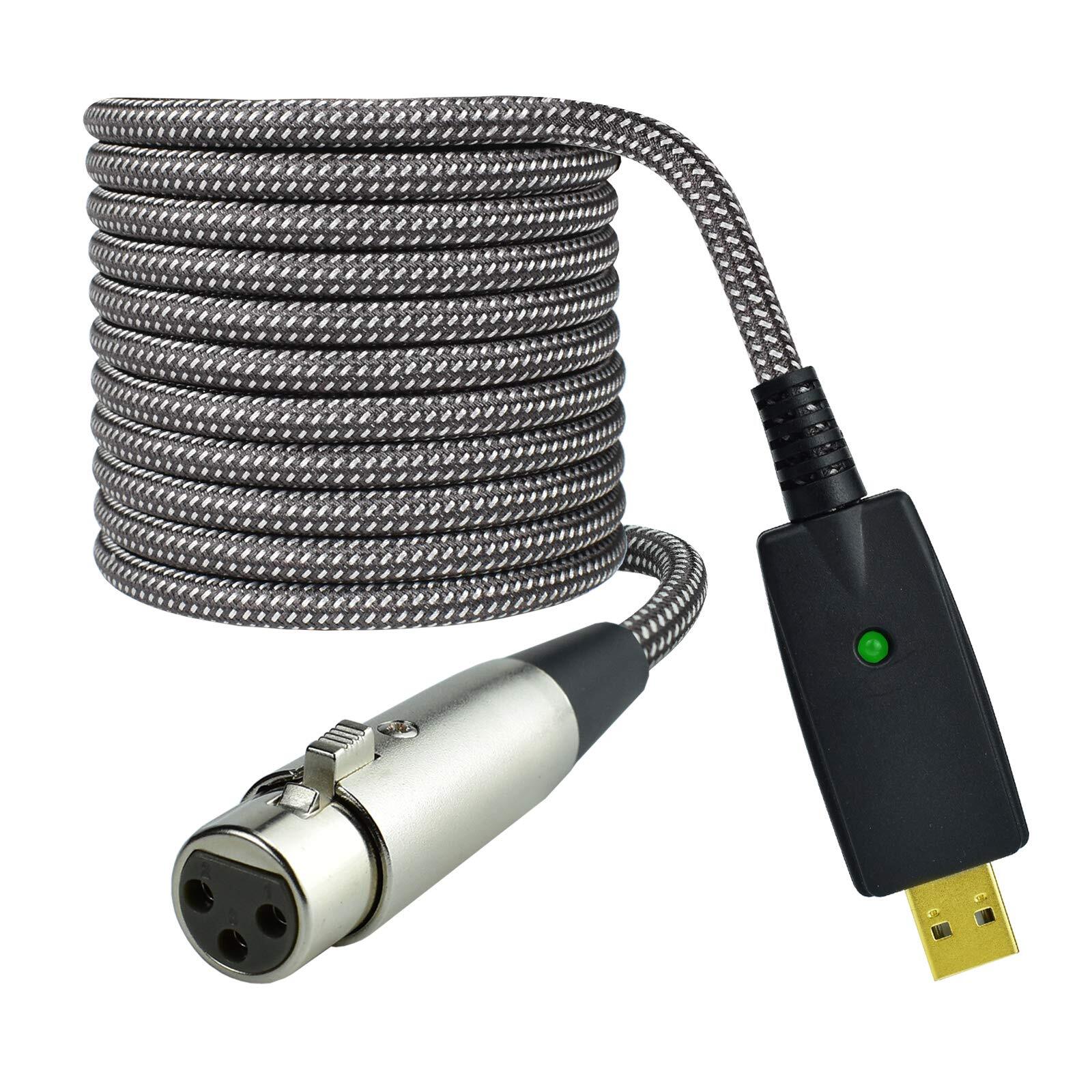 Microphone XLR Female to Computer USB Cable, 10 Feet Computer USB to XLR Fema...-image
