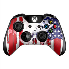 Skins Decal Wrap for Xbox One / One S Controller U.S.A. Flag Skull Drip
