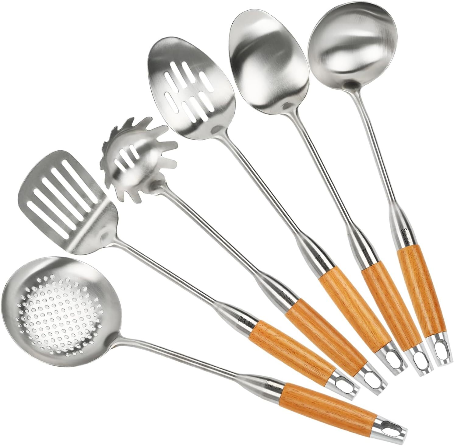 6 Pieces Stainless Steel 304 Kitchen Cooking Utensil Set, Metal
