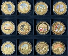 2015 BATTLE OF BRITAIN GOLD PLATED COINS BOXED. (12)