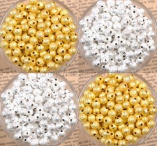 Lots SILVER GOLD Round Stardust COPPER Ball Spacer BEADS 4MM 6MM 8MM 10MM 12MM