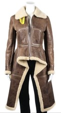 $6920 Givenchy Bombardino Draped Ruffle Asymmetric Contrast Shearling Jacket 36