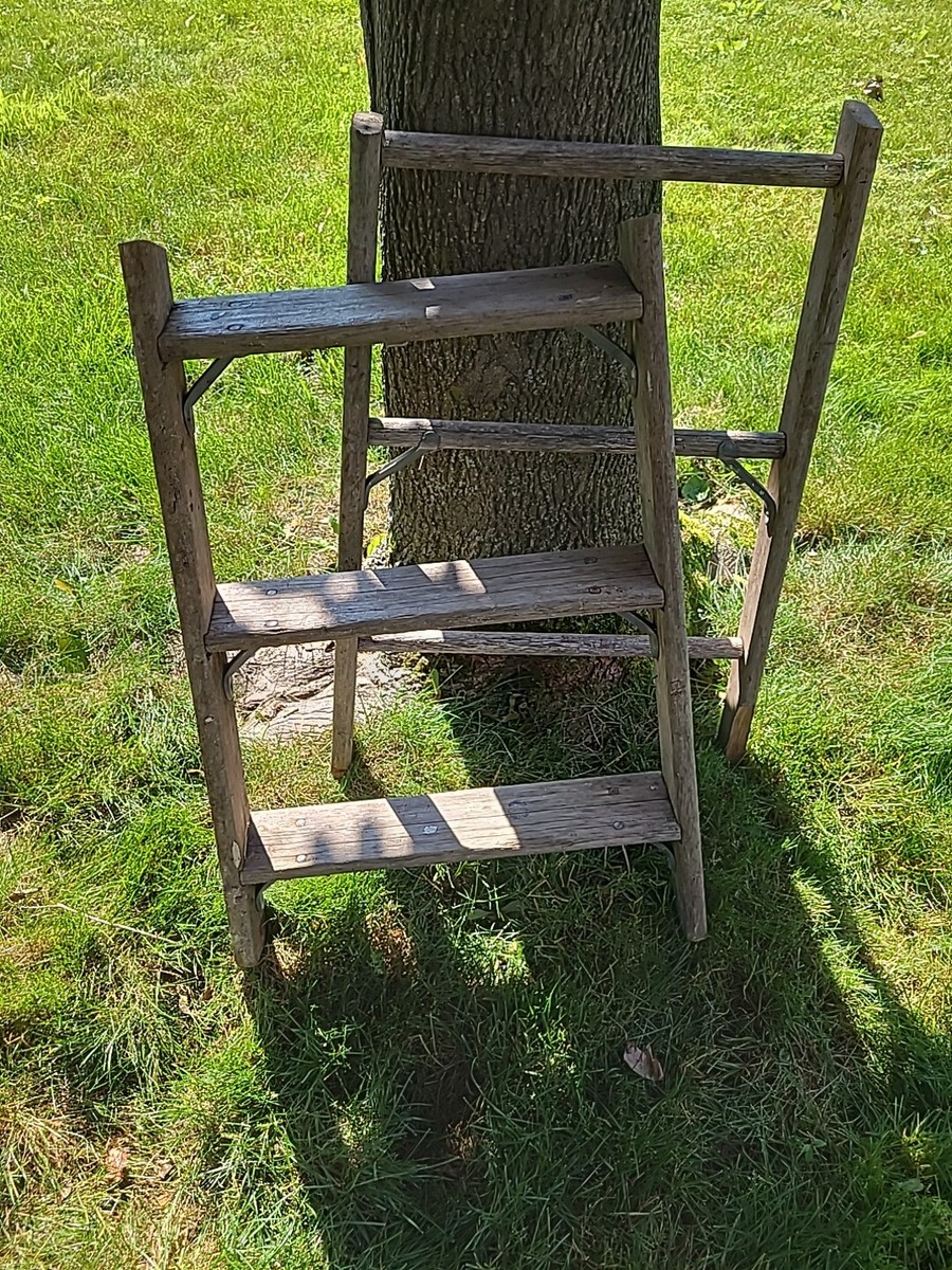 2 Vintage Wood Ladders 32