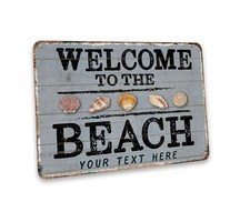 Personalized Welcome To The Beach Sign Home Decor Ocean Surf Anchor 108122002016