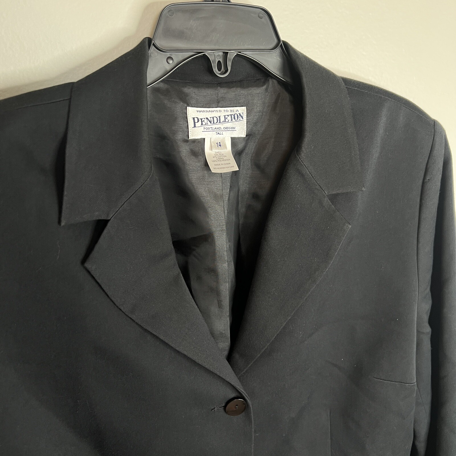 Pendleton Fully Lined Silk/ Cotton Black Blazer S… - image 2