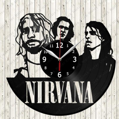 Nirvana Vinyl Record Wall Clock Decor Handmade 3328