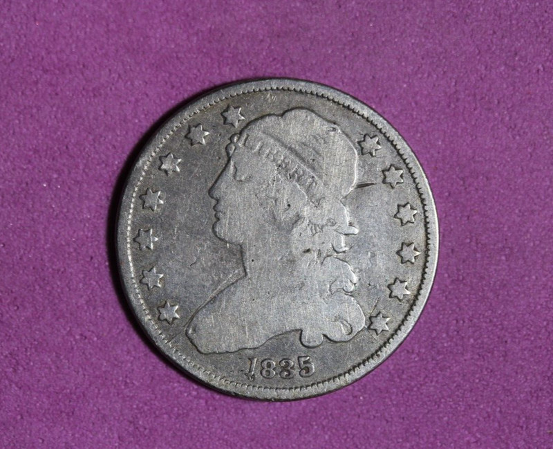 1835 Capped Bust Quarter 25c Circulated Details #K43031