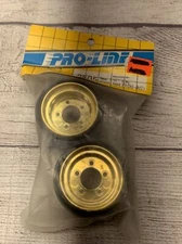 VINTAGE Proline 2505 REAR 1-1/2 3 PC WHEEL GOLD 100-RG  RC10 KYOSHO TAMIYA Boxc4