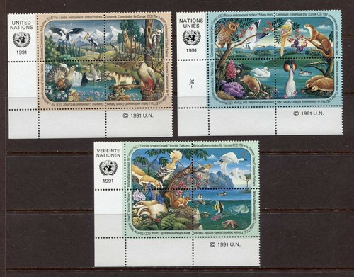 UNITED NATIONS 1991, COMMISSION FOR EUROPE, BIRDS, FAUNA, Sc 587a,198a,113a. MNH - 第 1/1 張圖片
