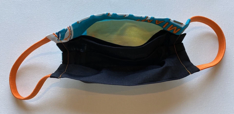 Mascarilla facial para adultos delfines doble capa, bolsillo de filtro, se vende con elástico blanco Foto 3 de 3