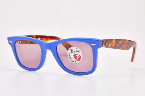 occhiali da sole RAY BAN WAYFARER 2140 polarized TORTOISE blue 👓Unisex - Foto 6 di 17