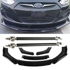 For Hyundai Sonata Bumper Lip Spoiler Splitter Body Kit + Strut Rods Glossy