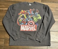 Marvel The Avengers Gray Graphic Sweatshirt Adult Size Large Crewneck Sweater