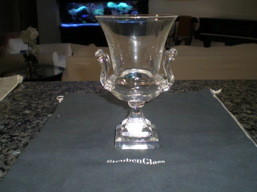 Steuben Double Handled Amphora Urn Vase 6.5" F Carder Design #7468 - SIGNED - VG