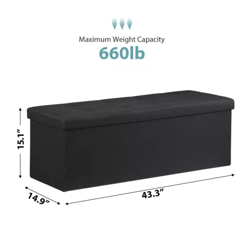 Folding Storage Ottoman Bench Foot Rest Foot Stool for Bedroom Entryway Indoor - Imagen 33 de 93