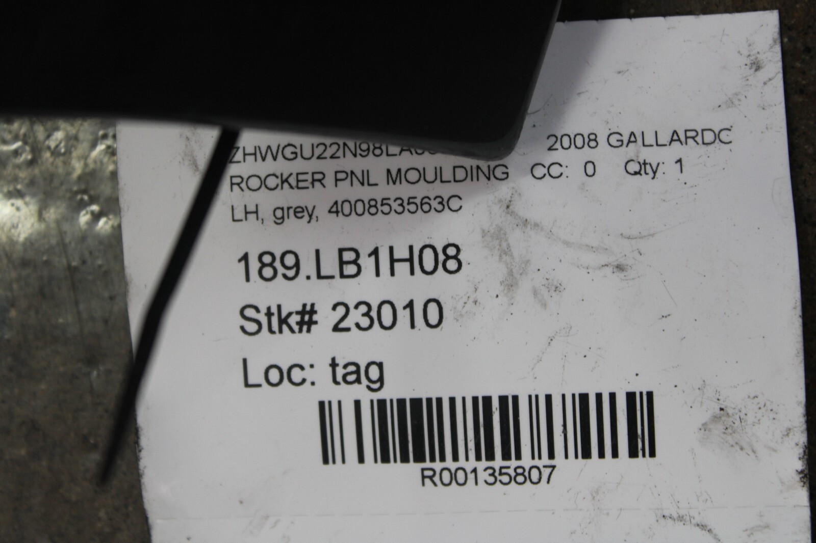Lamborghini Gallardo, LP550, 560, LH, Left, Rocker Panel, Used, P/N 400853563C
