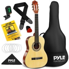 Pyle Pro 34" Classic 6-string Acoustic Guitar Kit W/ 18 Frets & Brown Wood Body