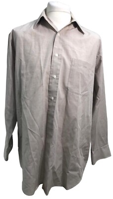 Carl Michaels Men's Button Up Shirt Taupe Color Size 16.5-32/33