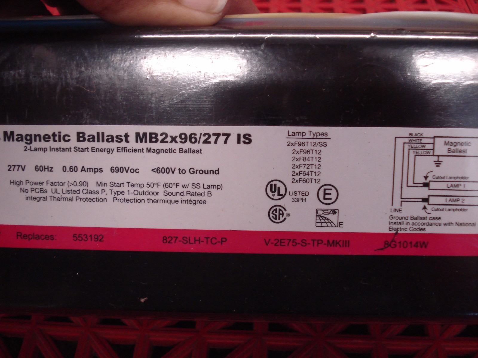 Sylvania Osram Ballast MB2x96/277 IS Instant Start 277V NEW eBay