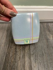 Vintage Wamsutta Spring Global Bathroom Vanity Ceramic Tumbler 4 Blue Artsy Pot