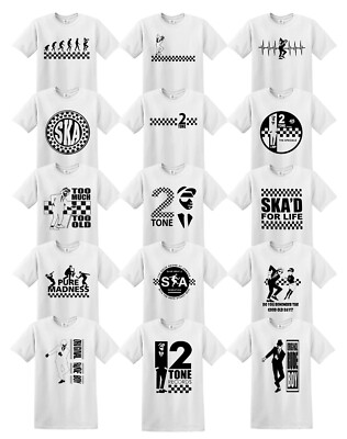 Tone 2 The Specials Reggae Ska Rude Retro Weiß T-Shirts Herren 70er 80er Tee Tops