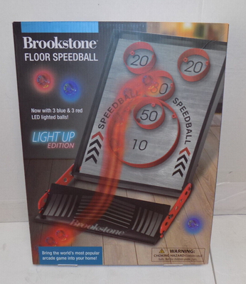 Brookstone Floor Speedball Skeeball Arcade Game With LED Lighted Balls NEW  638688710418|