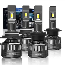 BEVINSEE V45 H7 9005 LED Headlight Combo Bulbs High Low Beam Bright White Light